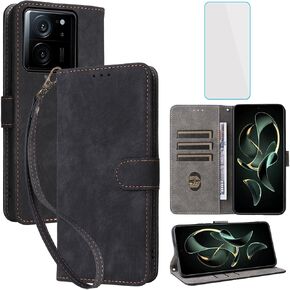 for Xiaomi 13T Pro 5G / Xiaomi 13T 5G Wallet Phone Case with Screen Protector [RFID Blocking] Flip Card Holder Kickstand Men Women Cell Phone Case for Redmi 13TPro K60 Ultra Purple