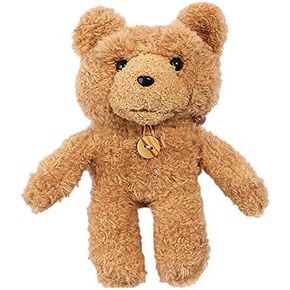 Cute Plush Unique Creative Fur Fluffy Brown Teddy Bear Case Animal Stuffed Doll Compatible with Airpods pro Cartoon Headphones Cover with Keychain Clip for Girls Boys Best Gift