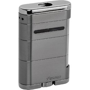 XIKAR Allume Triple Jet Tabletop Lighter, Engineered for Performance, Crisp Side Squeeze Ignition, Gunmetal