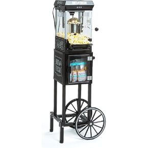 Nostalgia Popcorn Maker Machine - Professional Cart With 2.5 Oz Kettle Makes Up to 10 Cups - Vintage Popcorn Machine Movie Theater Style - Red