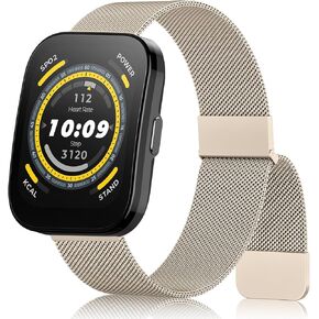 Meliya Band for Amazfit Bip 5 Band Women Men Women Men, 22mm Stainless Steel Metal Replacement Bands for Amazfit Bip 5 Smart Watch