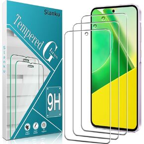 Slanku [3 Pack] Screen Protector for Samsung Galaxy A35 5G Tempered Glass, Bubbles Free, Case Friendly, Anti-Scratch, Easy to install, 9H-hardness