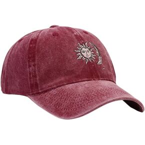 WITHMOONS Sun and Moon Prints Low Profile Vintage Washed Cotton Baseball Cap Adjustable Dad Hat YZ10146