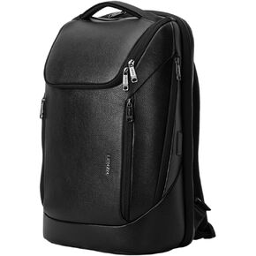 Laptop Business Backpack for Men & Women, Work Backpack Fits 15.6 Inch, Premium Quality Travel Bag with USB Charging Port, Water-Resistant, Durable Cow Leather, Bookbag with Multiple Pockets