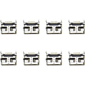 Hao Pro Micro USB Cable Female Socket Connector Plug Jack Port Socket Adapter 5 Pin DIP SMD SMT 180 Degree Easy Mount Solder Long Pin Good Contact Not Fall Out for Repair Baby Monitor 8pcs