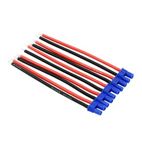 5pcs EC2 Style Female Connectors Adapters Cable with 10cm 16awg Silicone Wire for ESC Charger(BDHI-21)
