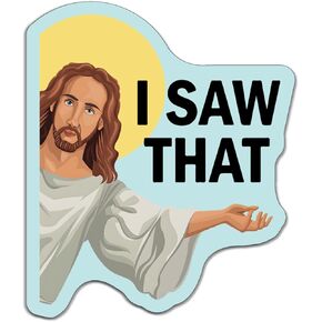 YAZMEEN 20 Pcs Funny Jesus Stickers Religious Stickers I Saw That Christian Stickers Decals for Water Bottle Laptop Phone Funny Work Accessories for Office Worker Nurse Doctor Teacher（Size 2.5"）