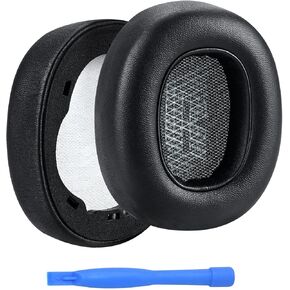 Ear Pads Replacement for JBL E65 (E65BT, E65BTNC) / Live 650 (650NC, 650BTNC) / Live 660 (660NC, 660BTNC) / Duet NC Over-Ear Headphones by MMOBIEL - Memory Foam and Protein PU Ear Pad Cushions – Black