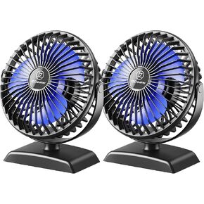 JZCreater Desk Fan, USB Desk Fan, 3 Speeds with Strong Airflow, 4.9 Inch Quiet Small Portable Table Fan, 360° Rotate Personal Cooling Fan For Bedroom Home Office Desktop Travel (Navy Blue)