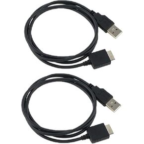 2 Packs! Replacement USB Data Cable Cord for Sony Walkman Charger Cord NWZ-A15 NWZ-A17 MP3 Player Sony Walkman Charger NWZ S544 S545 Sony MP3 Player Charger Cord