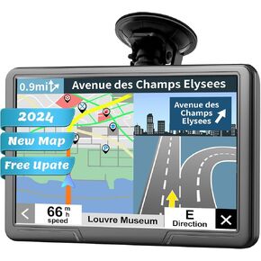 GPS Navigator for Car, 9 Inch Truck GPS for Commercial Drivers, Trucker GPS for Semi Truck, Car GPS Navigation System with 2024 US/CA/MX Maps Free Lifetime Map Updates RV GPS Navigation System