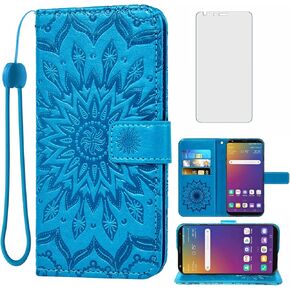 Phone Case for LG Stylo 5/5+/5V/5X/Stylo5 Plus Wallet Cases with Tempered Glass Screen Protector Leather Slim Flip Cover Card Holder Stand Cell Accessories LGStylo5 Stylus 5plus Five Women Purple