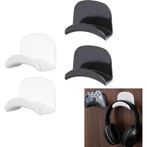 4 PCS Headphone Hanger Universal Headphone Hook Headphone Wall Mount Headphone Stand Headset Holder with Removable Self-Adhesive for All Headphone/Controller,Gaming Headset Mount Holder