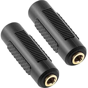 PASOW 3.5mm to 3.5mm Stereo Jack Audio Adapter Female/Female Connectors,Gold Plated (5 Pack)
