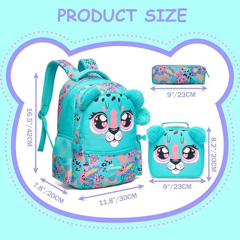 Meetbelify Backpacks for Girls School Bag Cute Girls Backpacks Ages 8-10 with Lunch Box Kids Bookbag Set Travel Backpack for Preschool Kindergarten Elementary Students Backpack to School Supplies in Kuwait