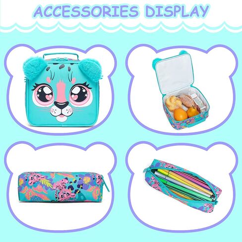 Meetbelify Backpacks for Girls School Bag Cute Girls Backpacks Ages 8-10 with Lunch Box Kids Bookbag Set Travel Backpack for Preschool Kindergarten Elementary Students Backpack to School Supplies in Kuwait