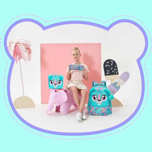 Meetbelify Backpacks for Girls School Bag Cute Girls Backpacks Ages 8-10 with Lunch Box Kids Bookbag Set Travel Backpack for Preschool Kindergarten Elementary Students Backpack to School Supplies in Kuwait