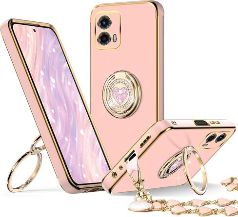 XYZ for Moto G Stylus 5G 2024 case with Ring Stand, Women Girls Cute Love-Heart Luxury Bling Protective Case Heart for Motorola Moto G Stylus 5G 2024, Black in Kuwait