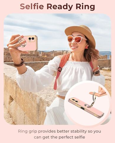 XYZ for Moto G Stylus 5G 2024 case with Ring Stand, Women Girls Cute Love-Heart Luxury Bling Protective Case Heart for Motorola Moto G Stylus 5G 2024, Black in Kuwait