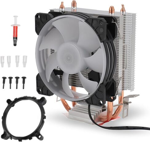 CPU Air Cooler, RGB Lighting CPU Cooler 90mm Cooling Fan for LGA115X LGA1366 LGA775 LGA1200 LGA2011, for AM4 AM3 Plus AM3 FM2 Plus FM1, Copper Pipes in Saudi Arabia