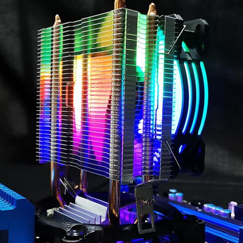 CPU Air Cooler, RGB Lighting CPU Cooler 90mm Cooling Fan for LGA115X LGA1366 LGA775 LGA1200 LGA2011, for AM4 AM3 Plus AM3 FM2 Plus FM1, Copper Pipes in Saudi Arabia