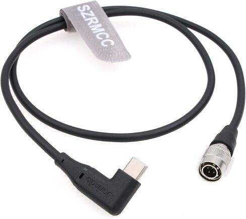 SZRMCC كابل الطاقة USB C PD إلى Hirose 4 pin Male Trigger لأجهزة الصوت Zoom F4 F8 442 633 688 (الزاوية اليمنى USB C) in Kuwait