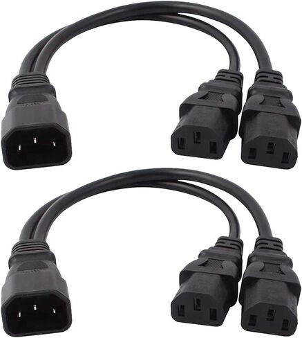 UPS Server C14 to Dual C13 5-13R Y Splitter Adapter Power Cable Cord 30cm (2 Pack) in Saudi Arabia