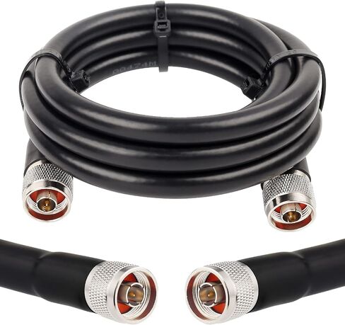 25ft KMR400 Coax Extension Cable N Male to N Male Connector (50 Ohm) Low Loss Coaxial Cables for 3G/4G/5G/LTE/GPS/WiFi/RF/Ham/Radio to Antenna or Phone Signal Booster Use (Not for TV) in Kuwait
