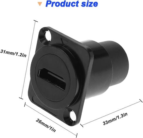 HDMI Panel Mount Connector, 4K 60Hz HDMI D-Type Female to Female Panel Mount Coupler for TV, Desktop, Projector, with Waterproof Cover, Screwdriver (2 Pack) in Kuwait