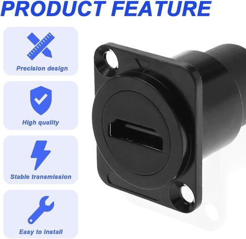 HDMI Panel Mount Connector, 4K 60Hz HDMI D-Type Female to Female Panel Mount Coupler for TV, Desktop, Projector, with Waterproof Cover, Screwdriver (2 Pack) in Kuwait