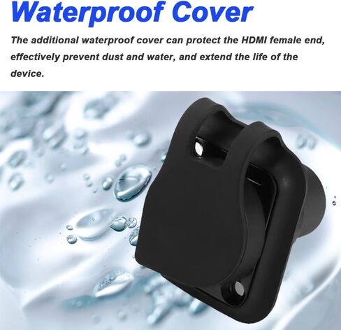 HDMI Panel Mount Connector, 4K 60Hz HDMI D-Type Female to Female Panel Mount Coupler for TV, Desktop, Projector, with Waterproof Cover, Screwdriver (2 Pack) in Kuwait