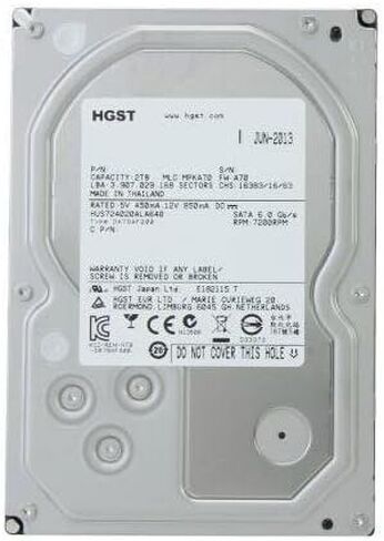 محرك الأقراص الصلبة الداخلي HGST 0F14690 Ultrastar 7K4000 HUS724020ALA640 سعة 2 تيرابايت 3.5 بوصة - SATA - 7200 دورة في الدقيقة - محرك أقراص عازلة سعة 64 ميجابايت (HGST0F14690) (متجدد) in Saudi Arabia