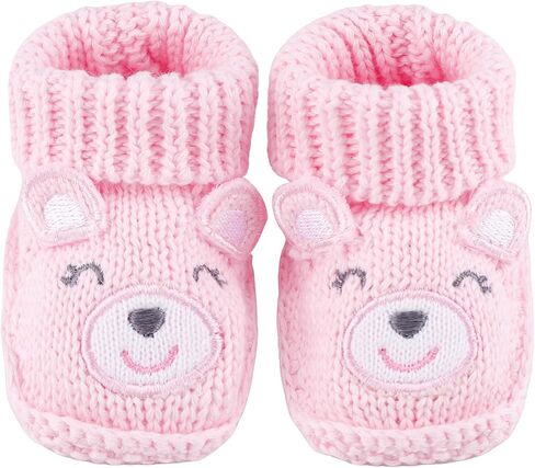 Newborn Knit Booties Soft Baby Boots for Infant Boys Girls First Walkers 2 Pairs, 0-3 Months in Kuwait