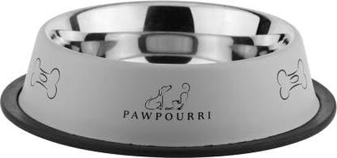 Combo of Anti-Skid Water and Food Feeding Bowls Pack of 2 Stainless Steel Pet Bowl Black & White, 23.66 fl oz Each in Saudi Arabia