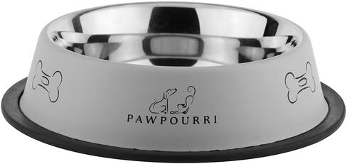 Combo of Anti-Skid Water and Food Feeding Bowls Pack of 2 Stainless Steel Pet Bowl Black & White, 23.66 fl oz Each in Saudi Arabia