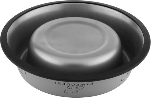 Combo of Anti-Skid Water and Food Feeding Bowls Pack of 2 Stainless Steel Pet Bowl Black & White, 23.66 fl oz Each in Saudi Arabia