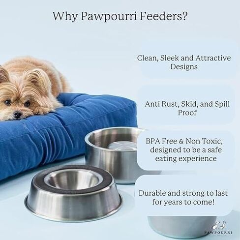 Combo of Anti-Skid Water and Food Feeding Bowls Pack of 2 Stainless Steel Pet Bowl Black & White, 23.66 fl oz Each in Saudi Arabia