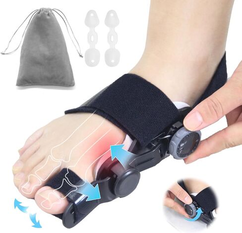 Bunion Corrector for Women and Men Big Toe,Upgraded Press-Button Bunions Correction,Toe Straightener with Bunion Relief,Suitable for Left and Right Feet, Medium,Black in Saudi Arabia