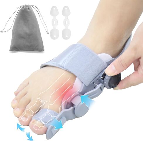 Bunion Corrector for Women and Men Big Toe,Upgraded Press-Button Bunions Correction,Toe Straightener with Bunion Relief,Suitable for Left and Right Feet, Medium,Black in Saudi Arabia
