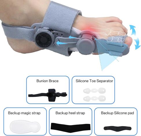 Bunion Corrector for Women and Men Big Toe,Upgraded Press-Button Bunions Correction,Toe Straightener with Bunion Relief,Suitable for Left and Right Feet, Medium,Black in Saudi Arabia