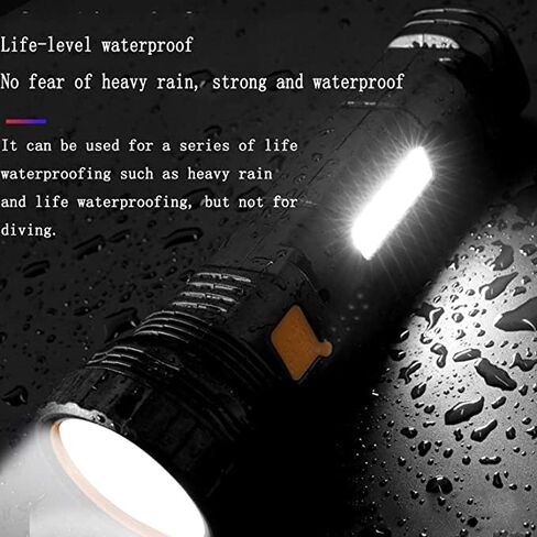 Mini Multifunction Rechargeable Multi Function 1000 Lumens LED Flashlight, with Emergency Strobe Light and 1200 Mah Battery, Emergency Power Supply and USB Charging Cable, Fast Charging in Saudi Arabia