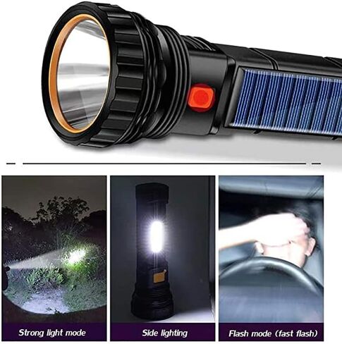 Mini Multifunction Rechargeable Multi Function 1000 Lumens LED Flashlight, with Emergency Strobe Light and 1200 Mah Battery, Emergency Power Supply and USB Charging Cable, Fast Charging in Saudi Arabia