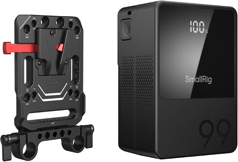 بطارية SMALLRIG V Mount VB99، بطارية صغيرة على شكل حرف V بقدرة 99 وات/6800 مللي أمبير في الساعة مع شحن سريع PD 100 وات USB-C، مع لوحة بطارية على شكل حرف V، وحامل على شكل حرف V مع مشبك قضيب مزدوج 15 مم للكاميرا وكاميرا الفيديو - 5049 in Saudi Arabia