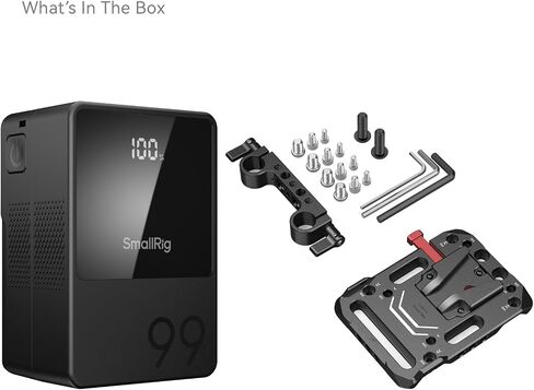 بطارية SMALLRIG V Mount VB99، بطارية صغيرة على شكل حرف V بقدرة 99 وات/6800 مللي أمبير في الساعة مع شحن سريع PD 100 وات USB-C، مع لوحة بطارية على شكل حرف V، وحامل على شكل حرف V مع مشبك قضيب مزدوج 15 مم للكاميرا وكاميرا الفيديو - 5049 in Saudi Arabia