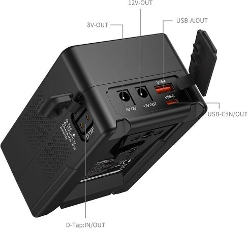 بطارية SMALLRIG V Mount VB99، بطارية صغيرة على شكل حرف V بقدرة 99 وات/6800 مللي أمبير في الساعة مع شحن سريع PD 100 وات USB-C، مع لوحة بطارية على شكل حرف V، وحامل على شكل حرف V مع مشبك قضيب مزدوج 15 مم للكاميرا وكاميرا الفيديو - 5049 in Saudi Arabia