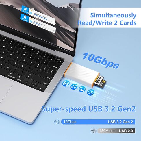 قارئ بطاقات CFExpress من النوع B 4 في 1 - قارئ بطاقات USB C&USB A CFexpress B بسرعة 10 جيجابت في الثانية لقارئ بطاقات CFexpress Type B+SD 3.0 في الوقت نفسه، قارئ بطاقات ذاكرة محول CFexpress لأجهزة Wins/Mac/Linux/Android in Saudi Arabia