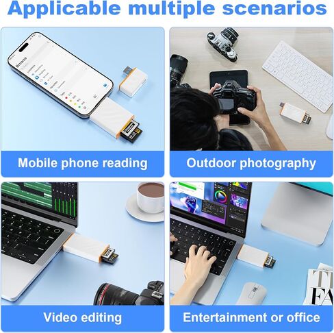 قارئ بطاقات CFExpress من النوع B 4 في 1 - قارئ بطاقات USB C&USB A CFexpress B بسرعة 10 جيجابت في الثانية لقارئ بطاقات CFexpress Type B+SD 3.0 في الوقت نفسه، قارئ بطاقات ذاكرة محول CFexpress لأجهزة Wins/Mac/Linux/Android in Saudi Arabia