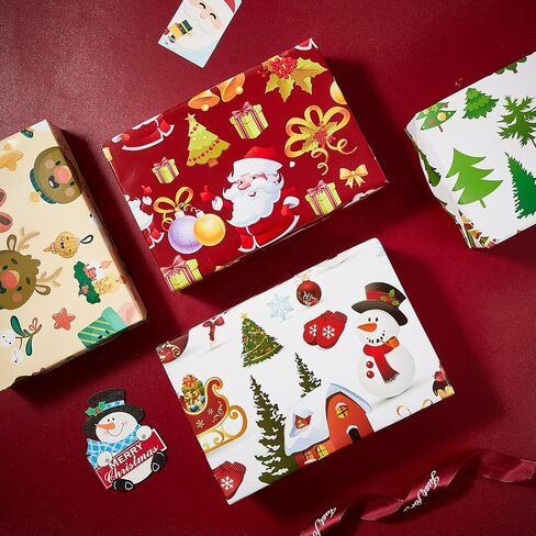 Vnaaem African American Christmas Wrapping Paper Black Santa Gift Wrap for Boys Girls Kids Women Holiday Baby Shower Decoration - 20 X 28Inches Per Sheet(8 Pack) in Saudi Arabia