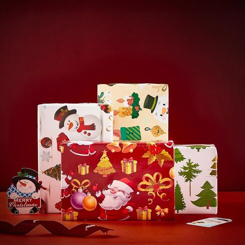 Vnaaem African American Christmas Wrapping Paper Black Santa Gift Wrap for Boys Girls Kids Women Holiday Baby Shower Decoration - 20 X 28Inches Per Sheet(8 Pack) in Saudi Arabia