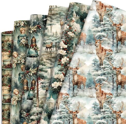 ورق تغليف عيد الميلاد الأمريكي الأفريقي من Vnaaem، غلاف هدايا سانتا الأسود للأولاد والبنات والأطفال والنساء، زينة استحمام الطفل - 20 × 28 بوصة لكل ورقة (8 عبوات) in Kuwait